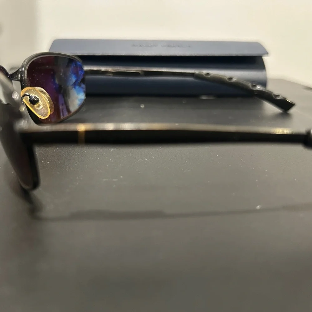 Gun Metal sunglasses brown lens with Warby Parker hard case